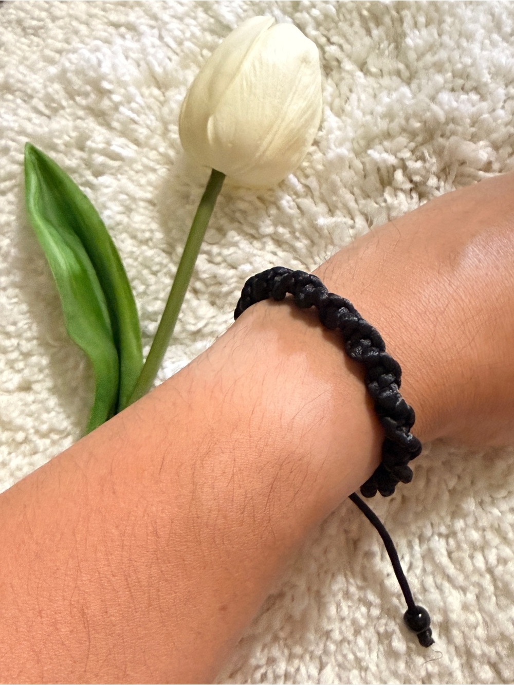 Black Braided Cord Adjustable Bracelet - Unbranded